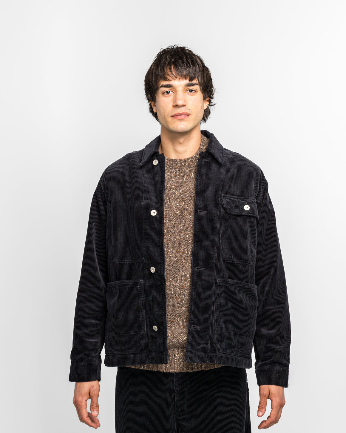 Norse Projects - Folke Wide Corduroy Chore Jacket - Dark Navy - UP THERE