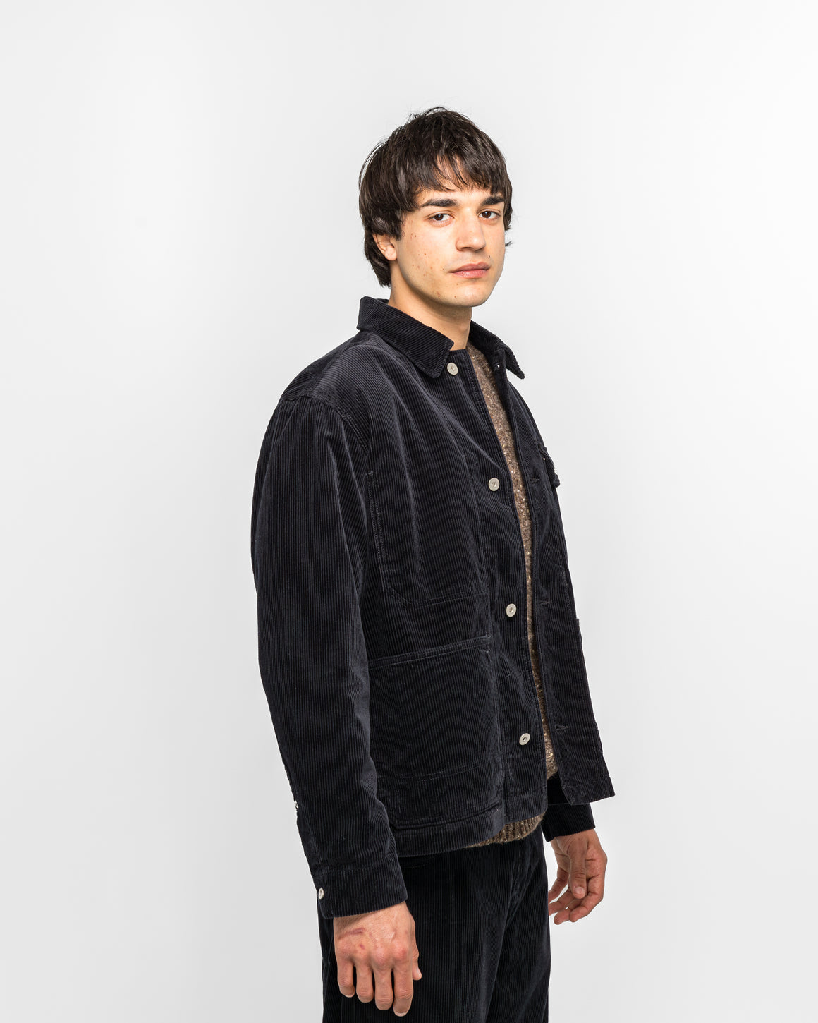 Norse Projects - Folke Wide Corduroy Chore Jacket - Dark Navy - UP THERE