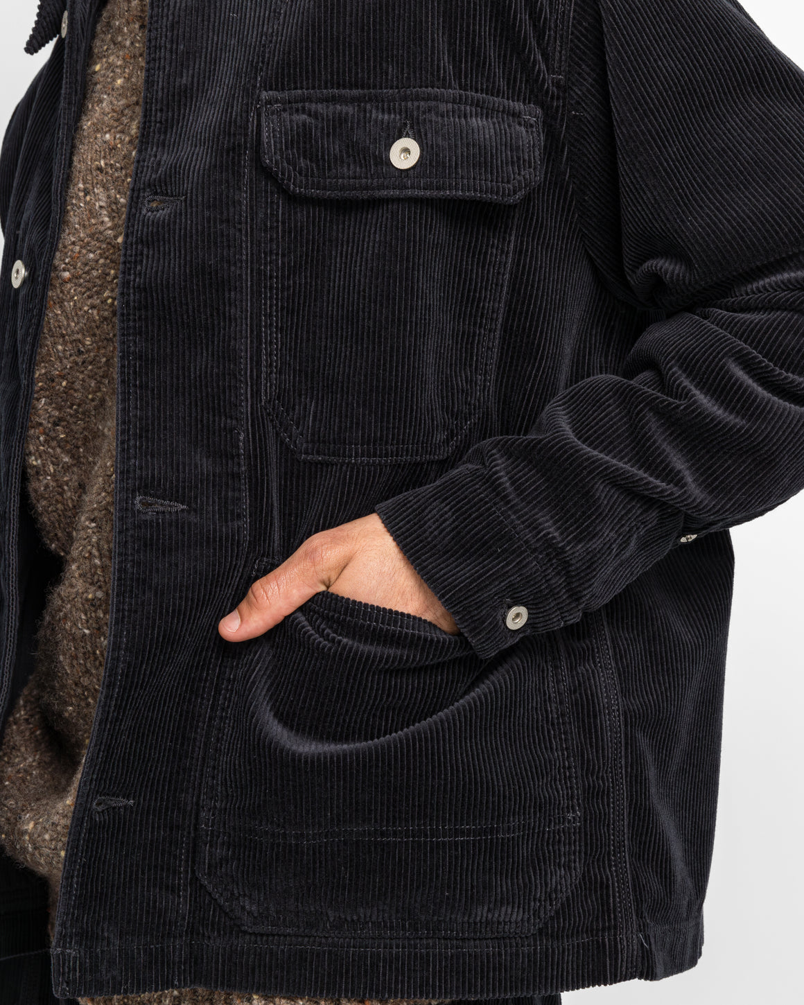 Norse Projects - Folke Wide Corduroy Chore Jacket - Dark Navy - UP THERE