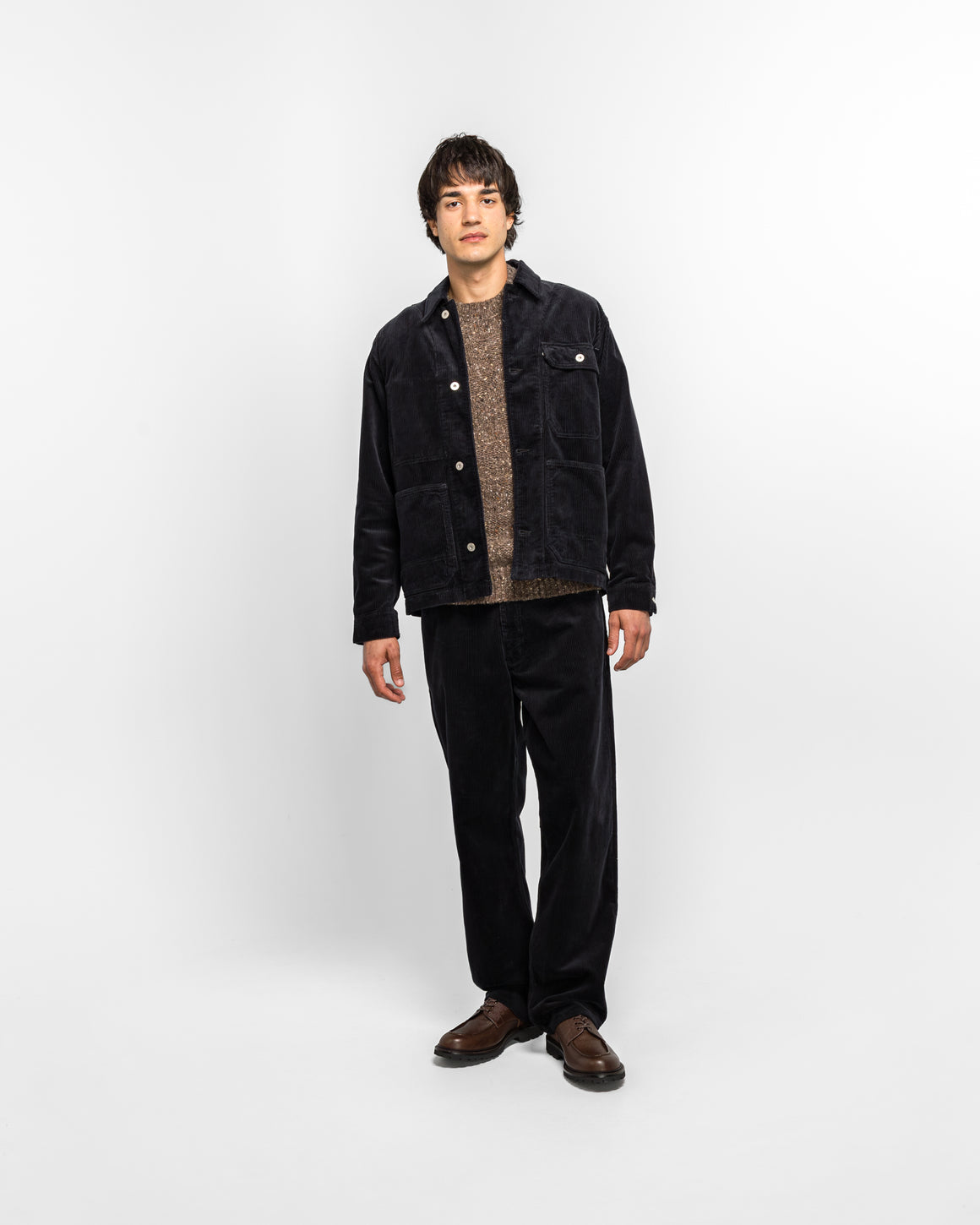 Norse Projects - Folke Wide Corduroy Chore Jacket - Dark Navy - UP THERE