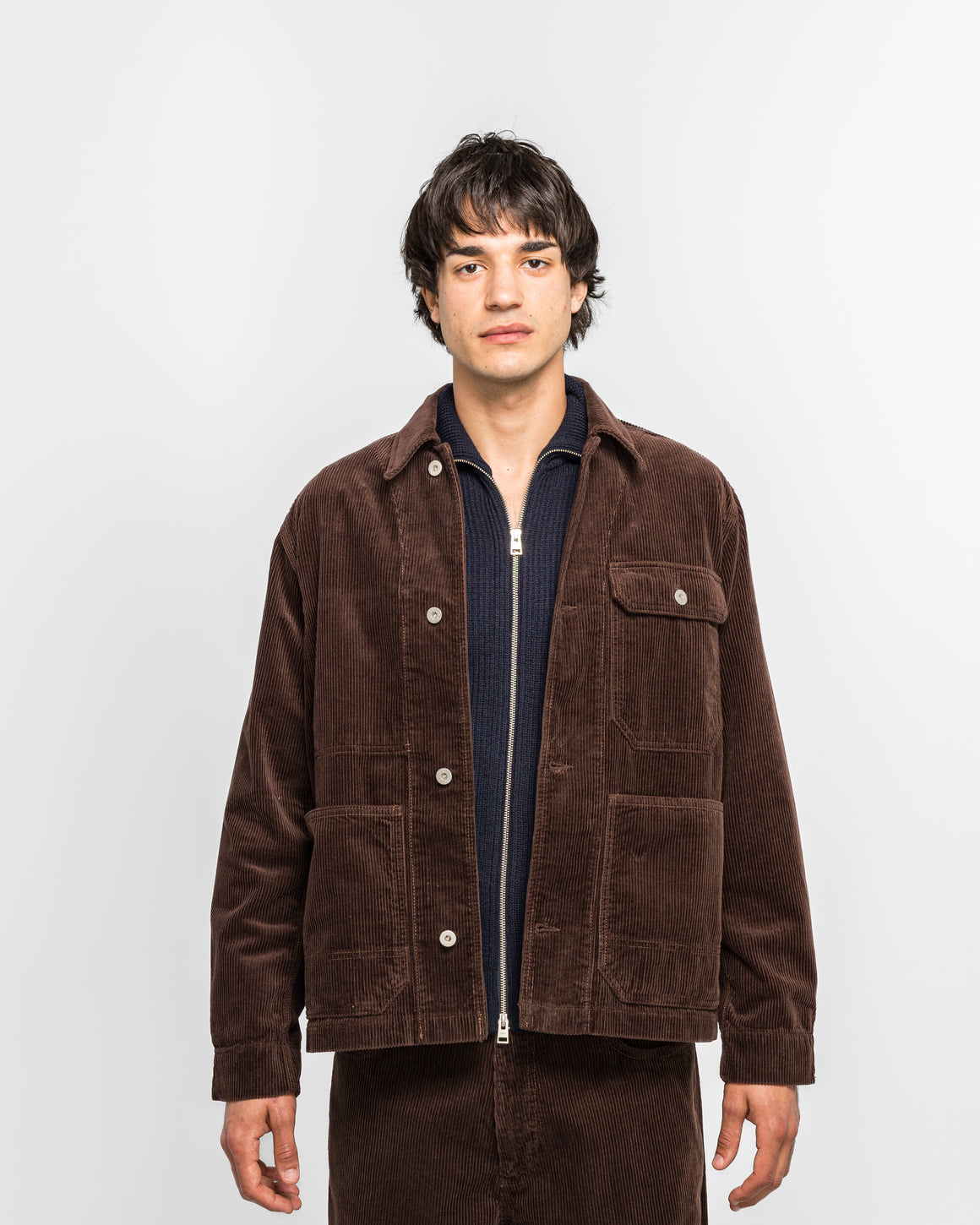 Norse Projects - Folke Wide Corduroy Chore Jacket - Espresso - UP THERE