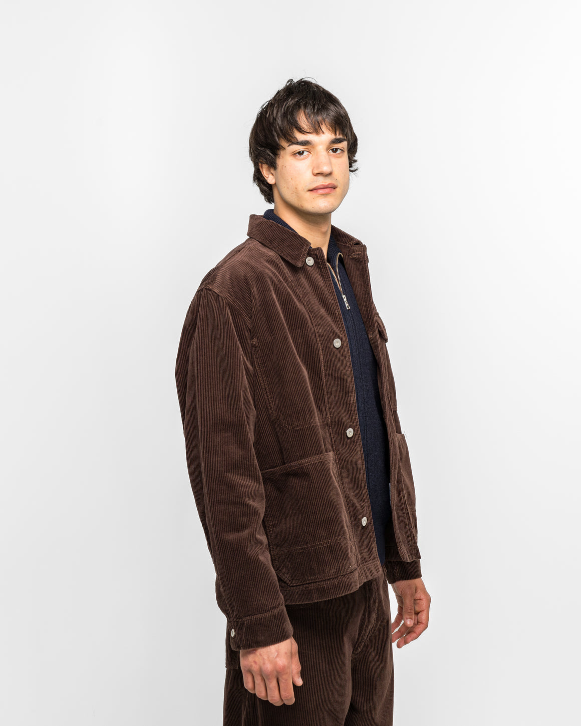 Norse Projects - Folke Wide Corduroy Chore Jacket - Espresso - UP THERE