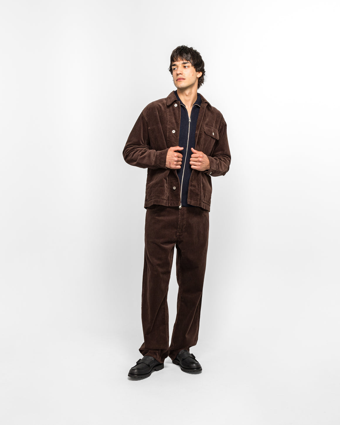 Norse Projects - Folke Wide Corduroy Chore Jacket - Espresso - UP THERE