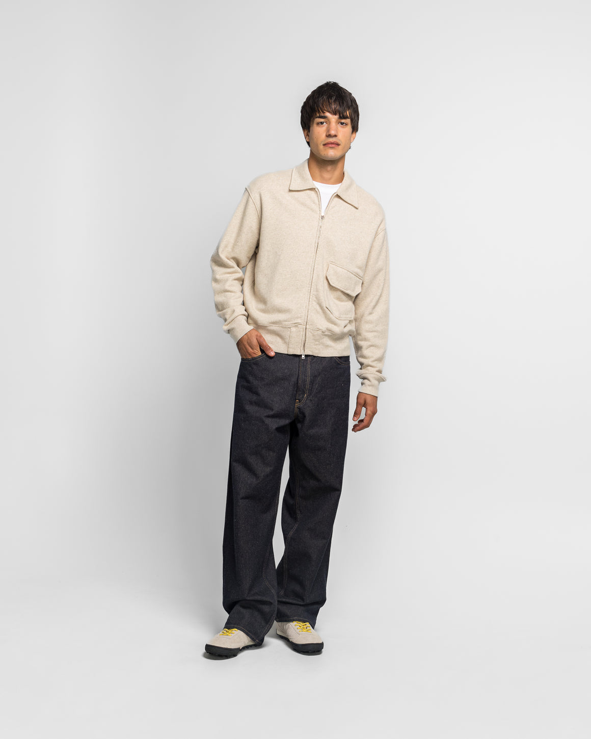 Norse Projects - Fynshav Cotton Linen Loopback Jacket - Natural - UP THERE
