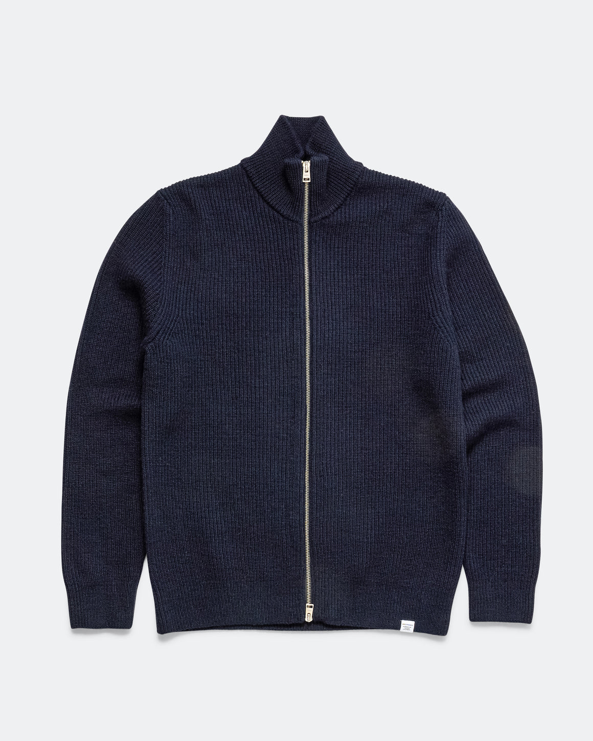 Norse Projects - Hagen Wool Cotton Rib Full Zip Jacket - Dark Navy - UP THERE