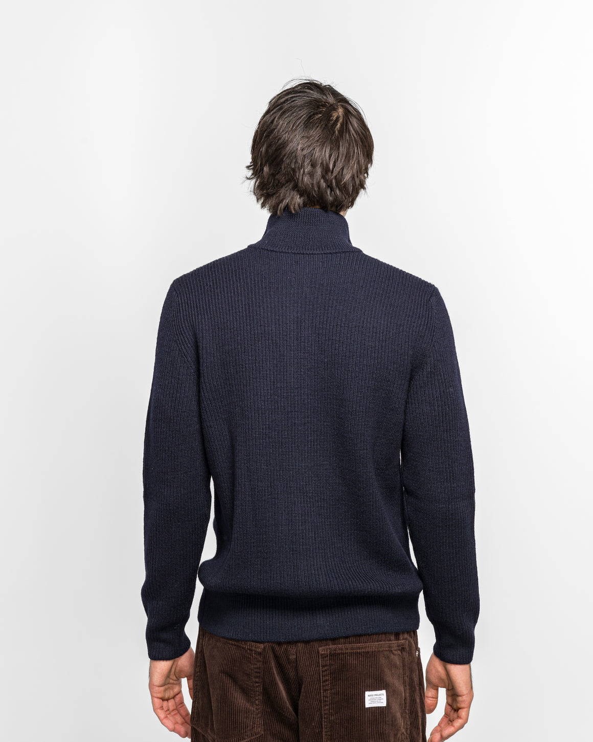 Norse Projects - Hagen Wool Cotton Rib Full Zip Jacket - Dark Navy - UP THERE