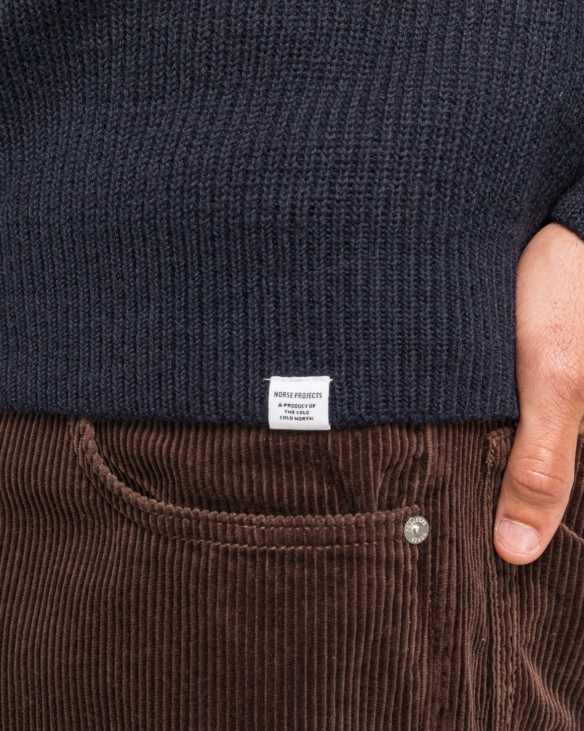Norse Projects - Hagen Wool Cotton Rib Full Zip Jacket - Dark Navy - UP THERE