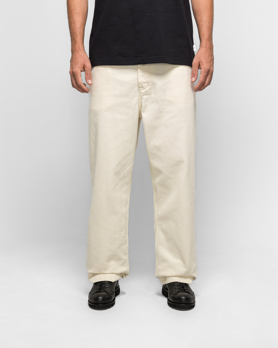 Norse Projects - Hengifoss High Waist Heavy Twill Trouser - Natural Ecru - UP THERE