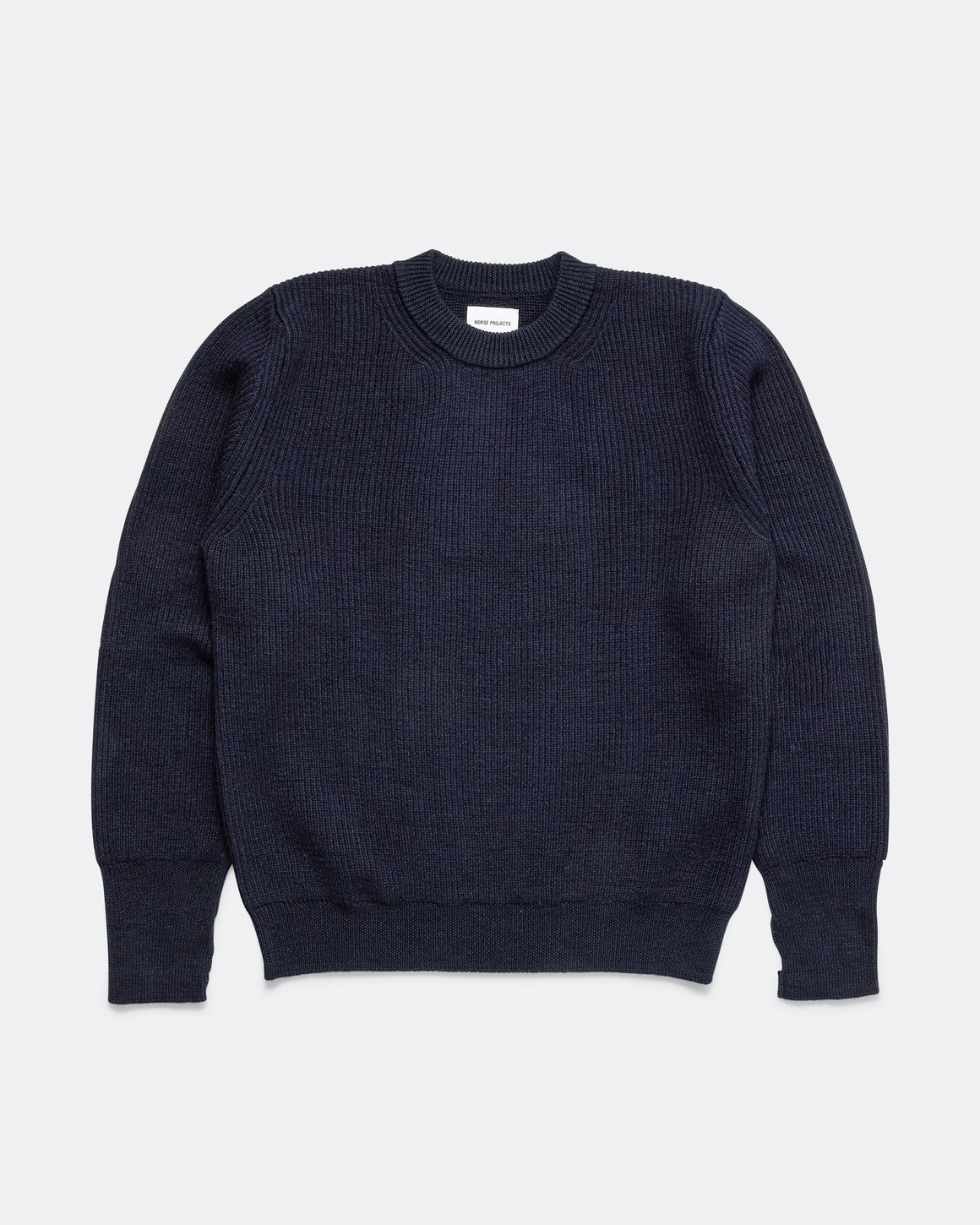 Norse Projects - Henning Cotton Wool Rib Sweater - Dark Navy - UP THERE