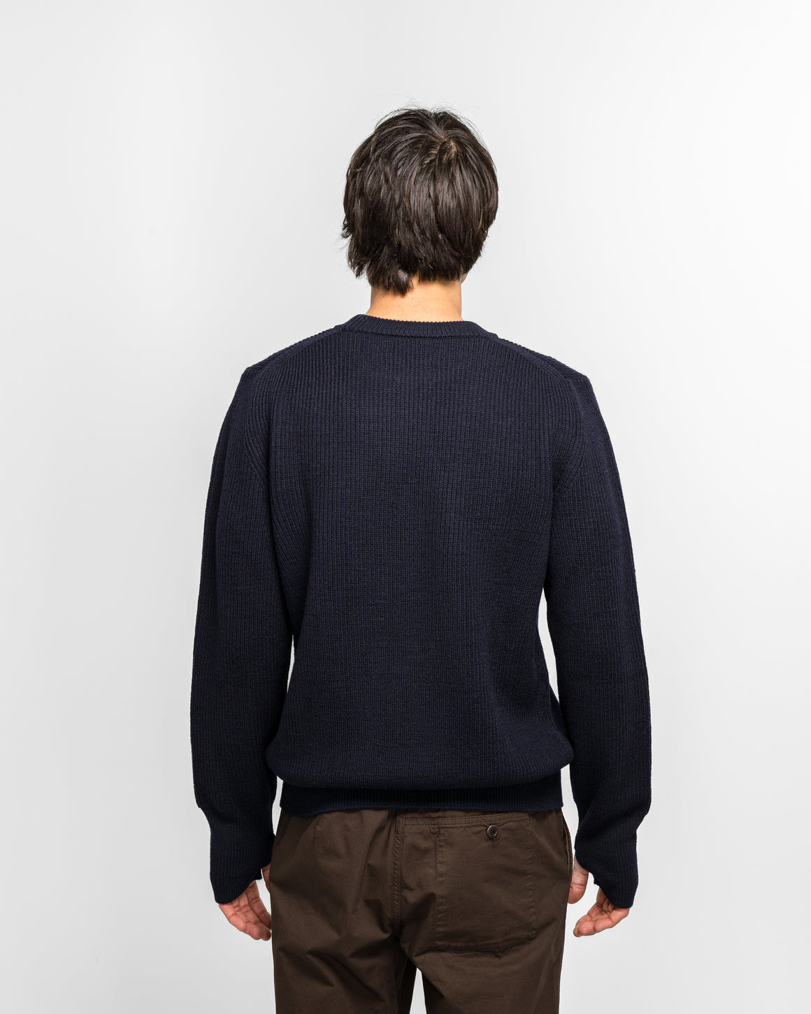Norse Projects - Henning Cotton Wool Rib Sweater - Dark Navy - UP THERE
