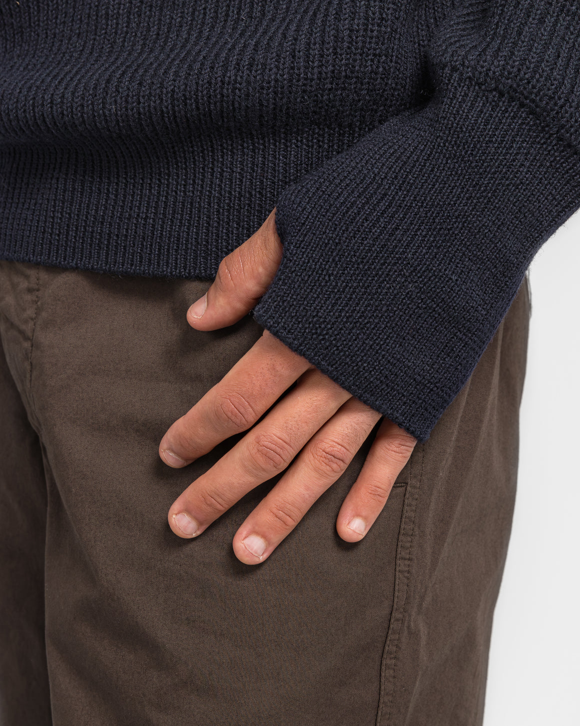 Norse Projects - Henning Cotton Wool Rib Sweater - Dark Navy - UP THERE