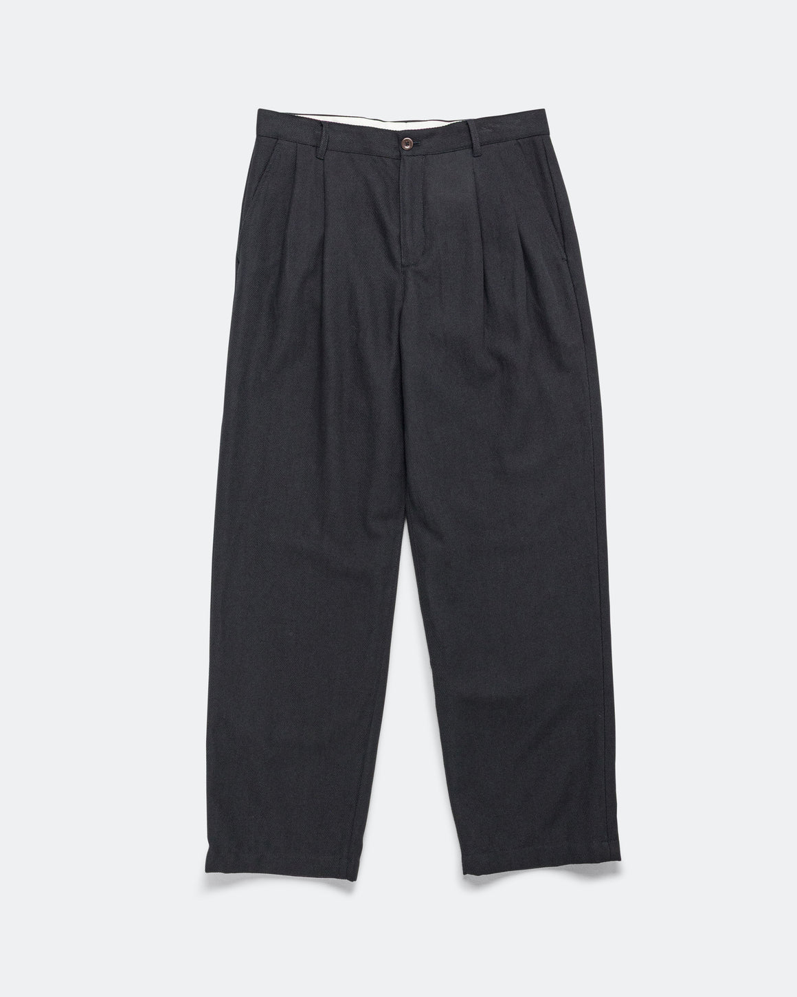 Norse Projects - Hestur Relaxed Cotton Linen Twill Pleated Trouser - Dark Navy - UP THERE