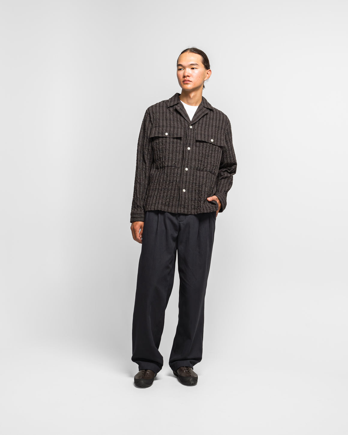 Norse Projects - Hestur Relaxed Cotton Linen Twill Pleated Trouser - Dark Navy - UP THERE