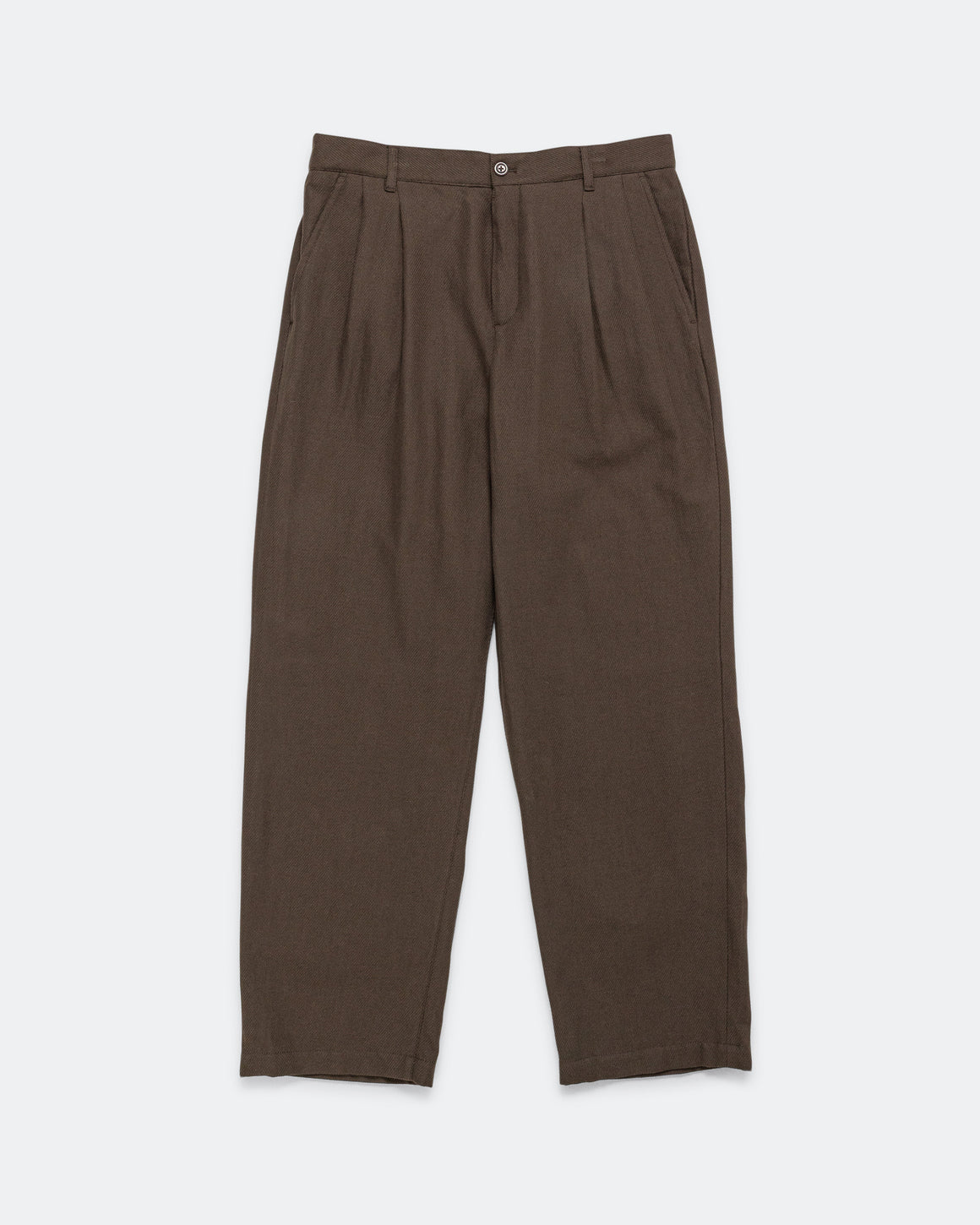 Norse Projects - Hestur Relaxed Cotton Linen Twill Pleated Trouser - Delicioso Brown - UP THERE