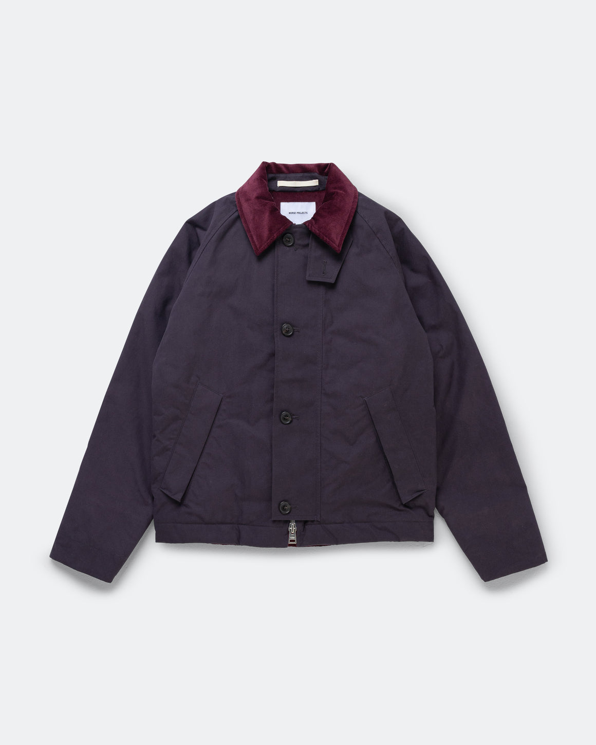 Norse Projects - Holmen Wax Raglan Insulated Jacket - Darkest Purple - UP THERE