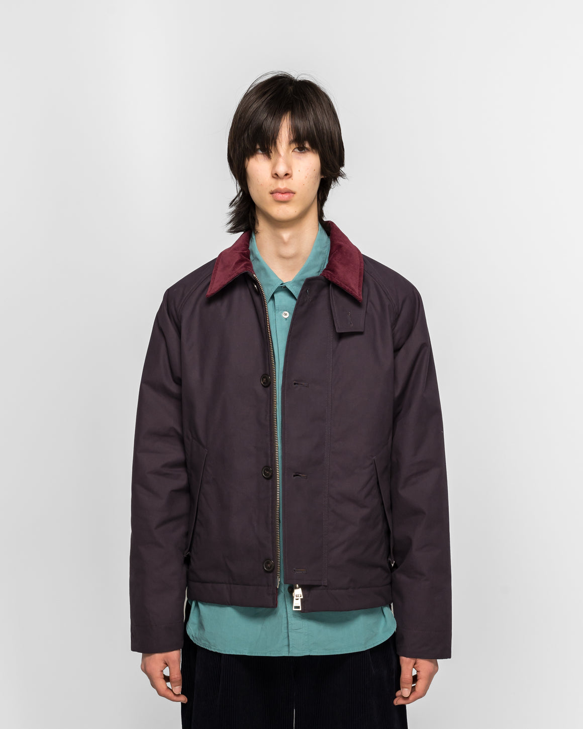 Norse Projects - Holmen Wax Raglan Insulated Jacket - Darkest Purple - UP THERE