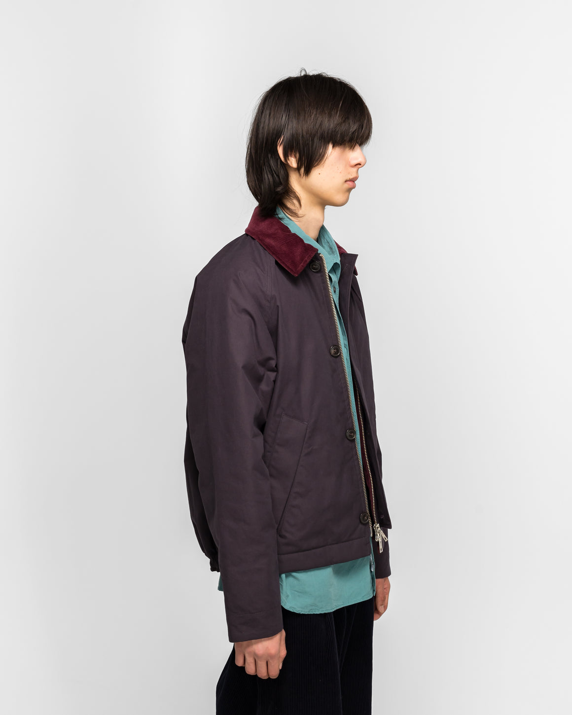 Norse Projects - Holmen Wax Raglan Insulated Jacket - Darkest Purple - UP THERE