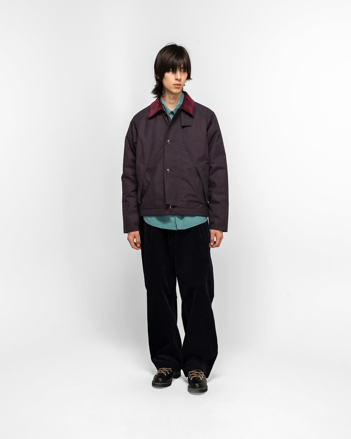 Norse Projects - Holmen Wax Raglan Insulated Jacket - Darkest Purple - UP THERE