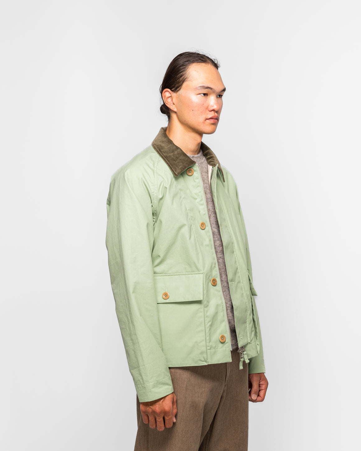 Norse Projects - Holmen Wax Raglan Light Jacket - Basil - UP THERE