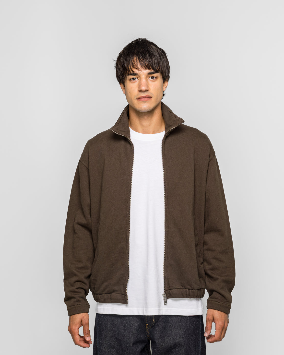 Norse Projects - Hornidal Relaxed Organic Loopback Track Jacket - Delicioso Brown - UP THERE