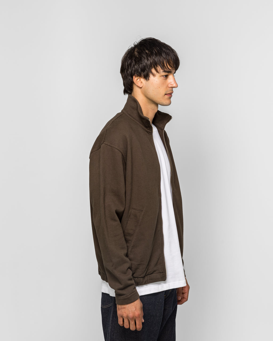 Norse Projects - Hornidal Relaxed Organic Loopback Track Jacket - Delicioso Brown - UP THERE