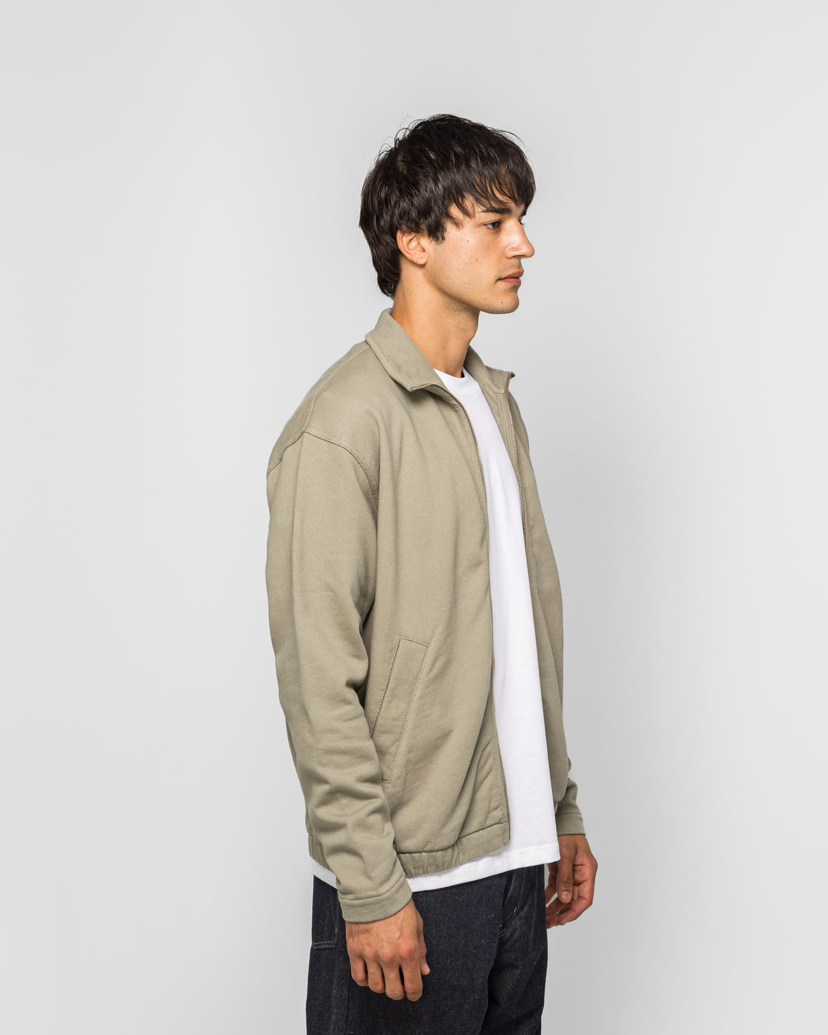 Norse Projects - Hornidal Relaxed Organic Loopback Track Jacket - Vetiver - UP THERE