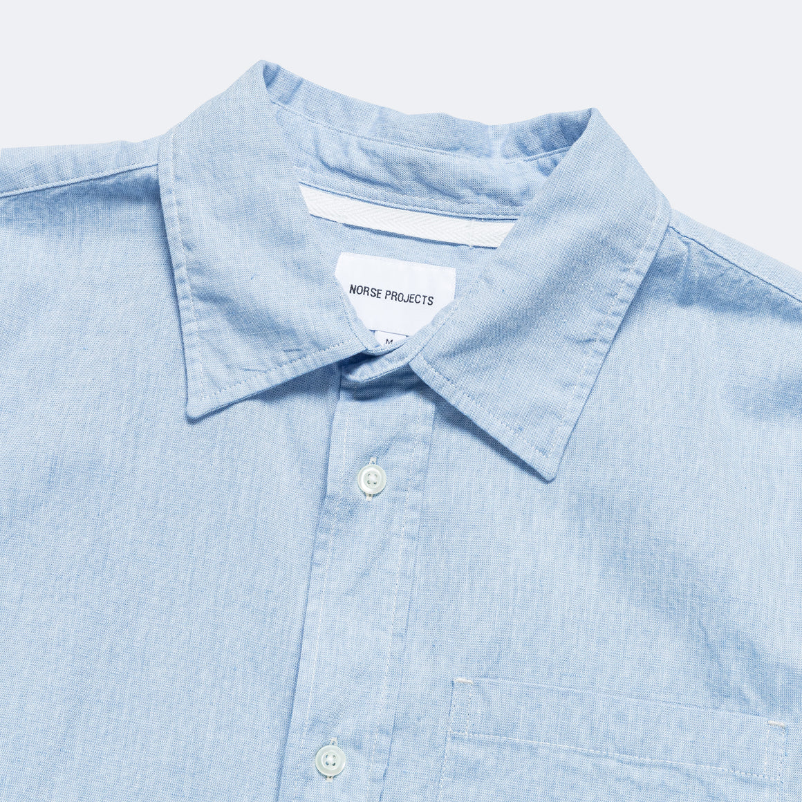 Norse Projects - Ivan Relaxed Cotton Linen SS Shirt - Pale Blue - UP THERE
