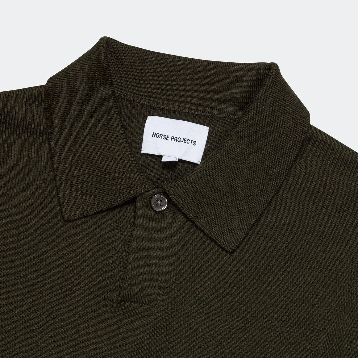 Norse Projects - Jon Tech Merino LS Polo - Army Green - UP THERE