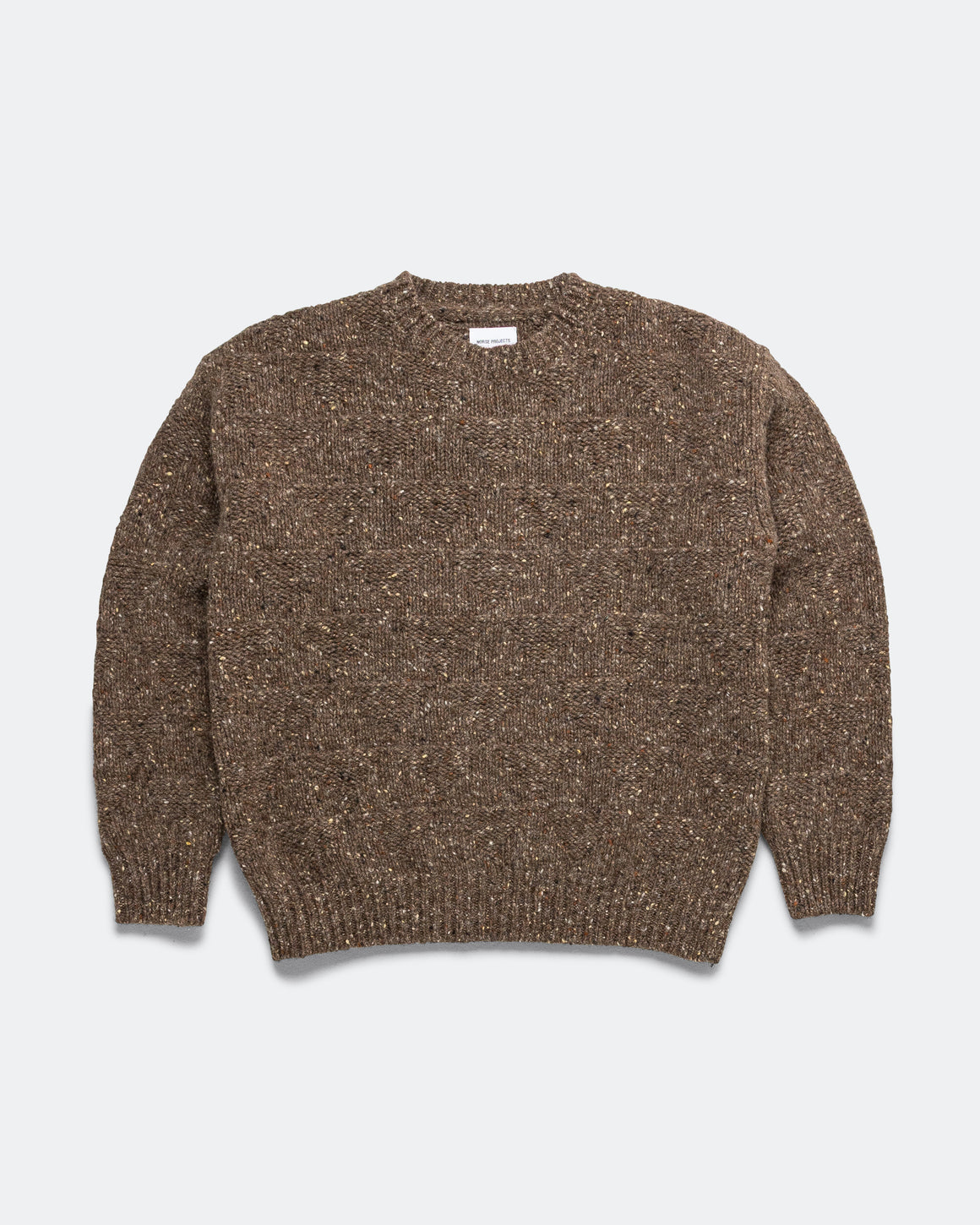 Norse Projects - Jonas Donegal Diamond Sweater - Seal Brown - UP THERE