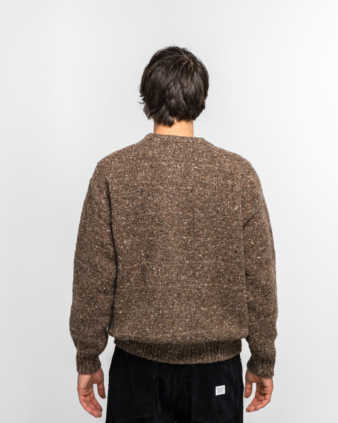 Norse Projects - Jonas Donegal Diamond Sweater - Seal Brown - UP THERE