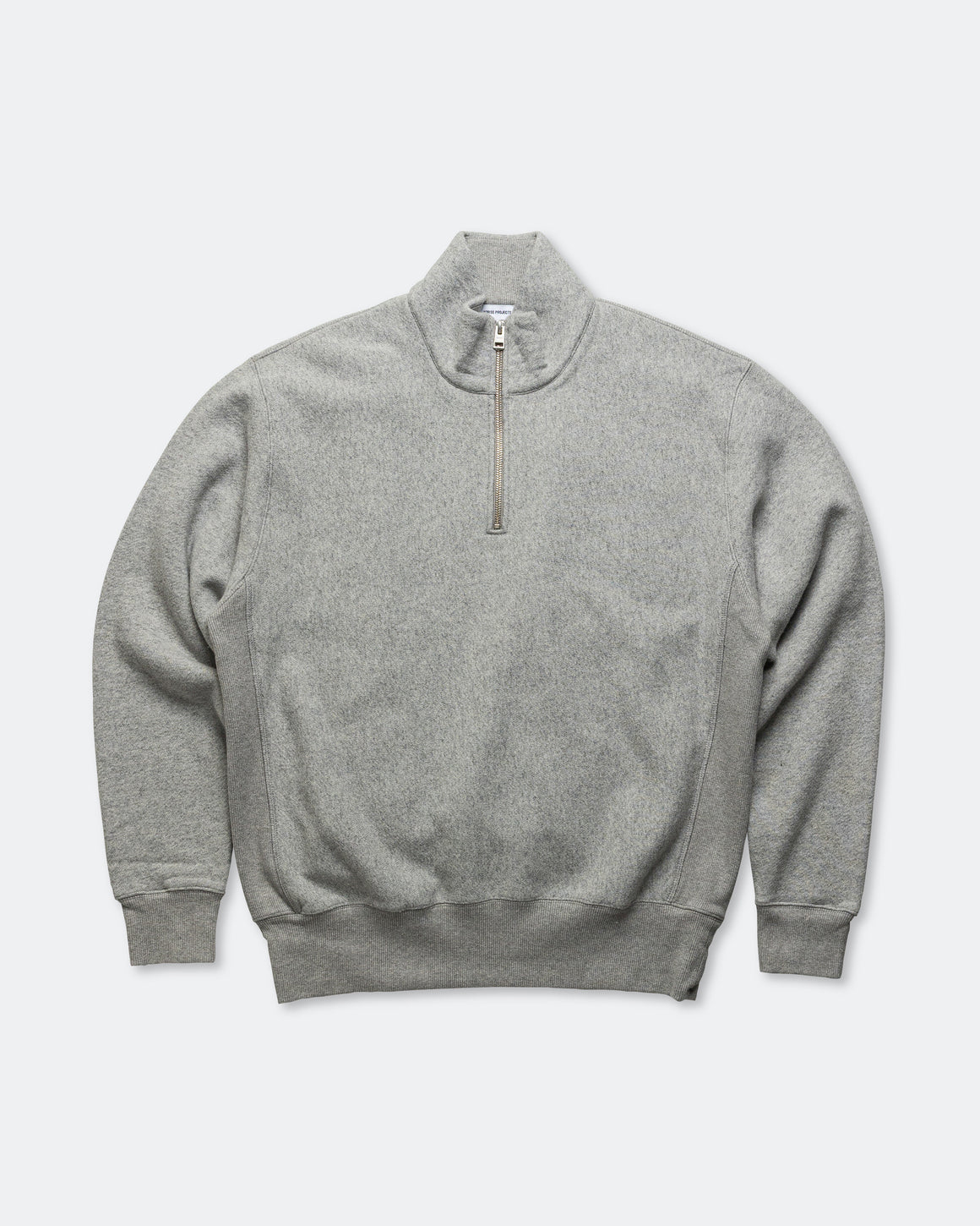 Norse Projects - Ketel Relaxed Cotton Wool Half Zip Sweatshirt - Grey Melange - UP THERE