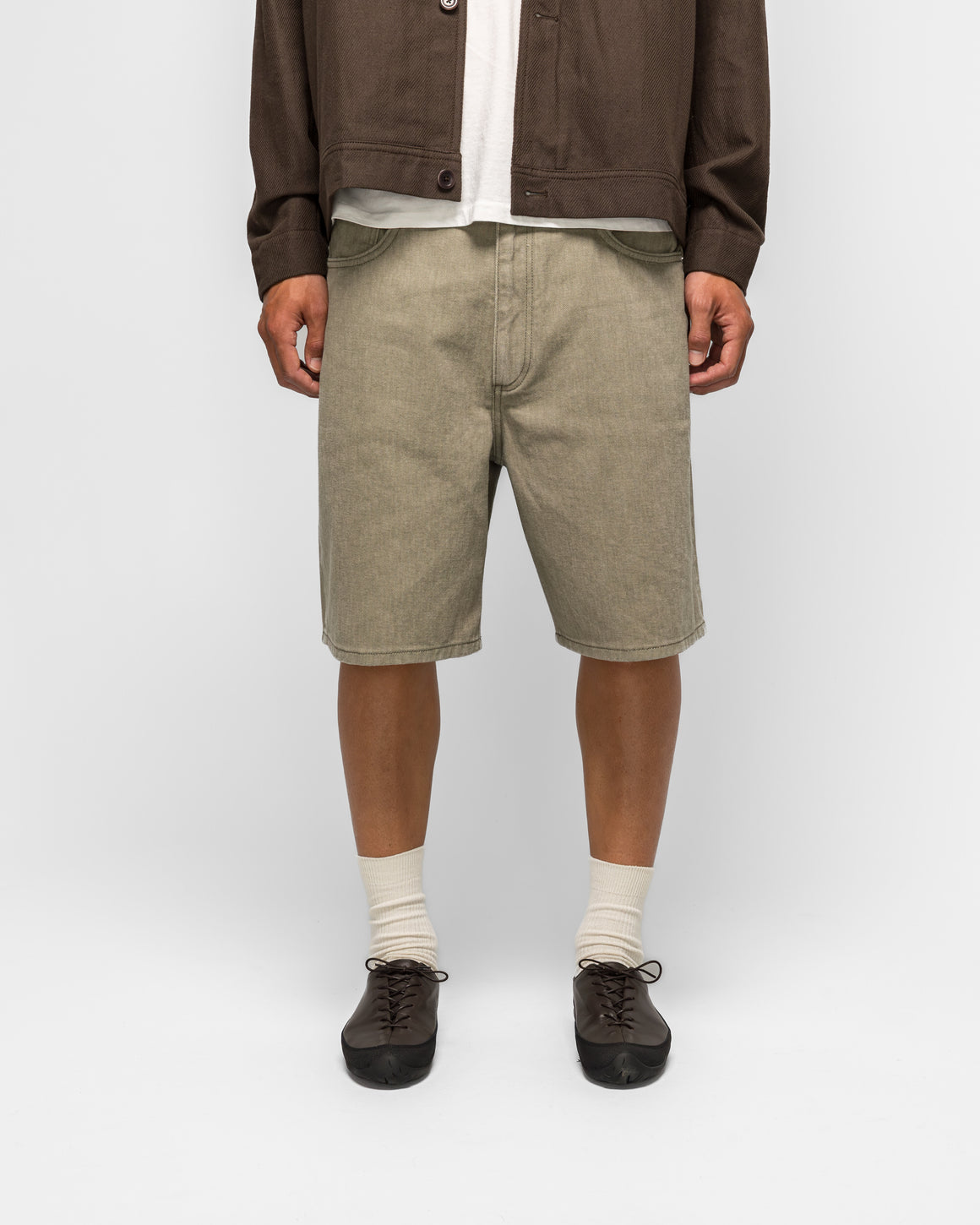 Norse Projects - Korshavn Relaxed 5 Pocket Resist Dyed Twill Short - Vetiver - UP THERE