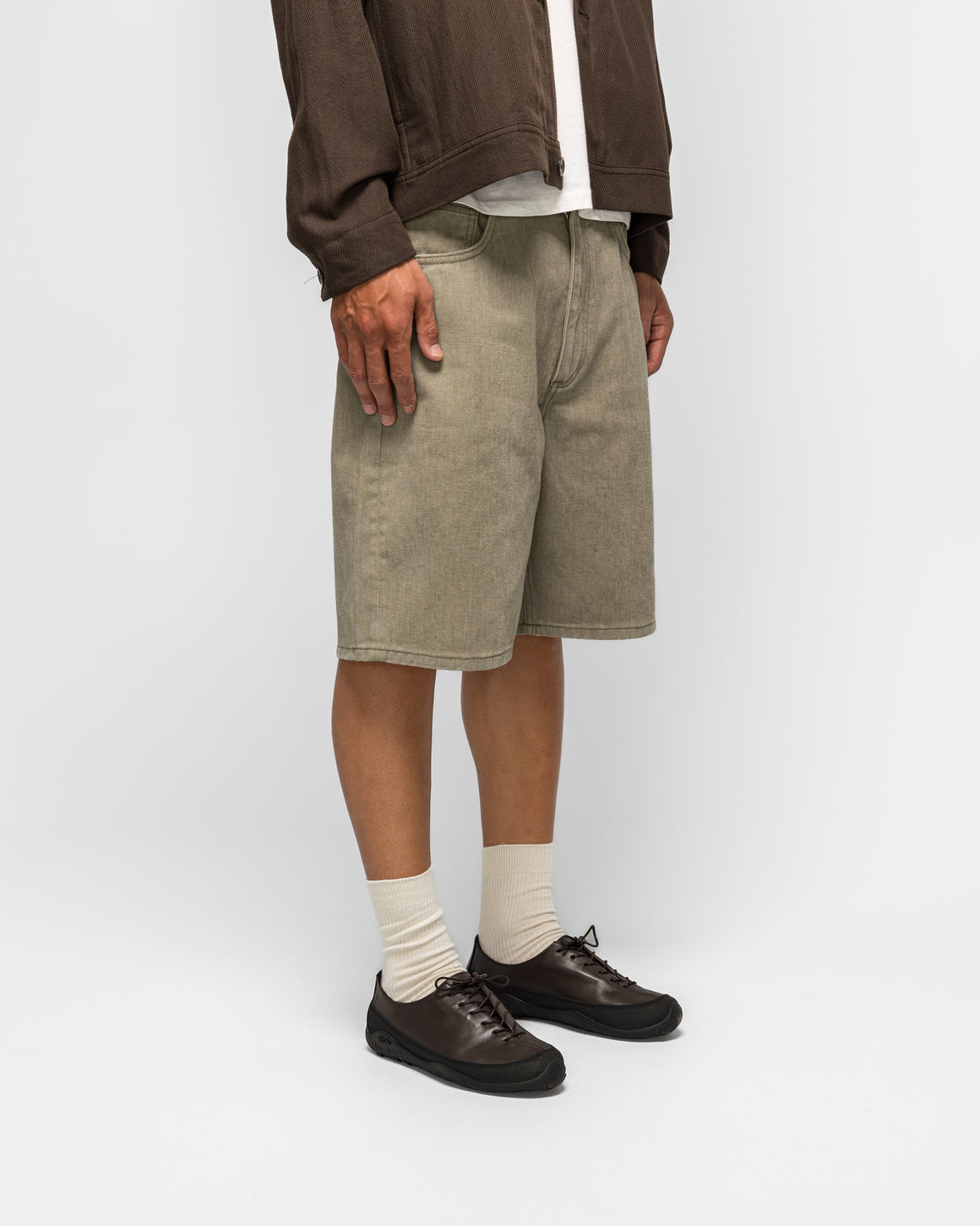 Norse Projects - Korshavn Relaxed 5 Pocket Resist Dyed Twill Short - Vetiver - UP THERE