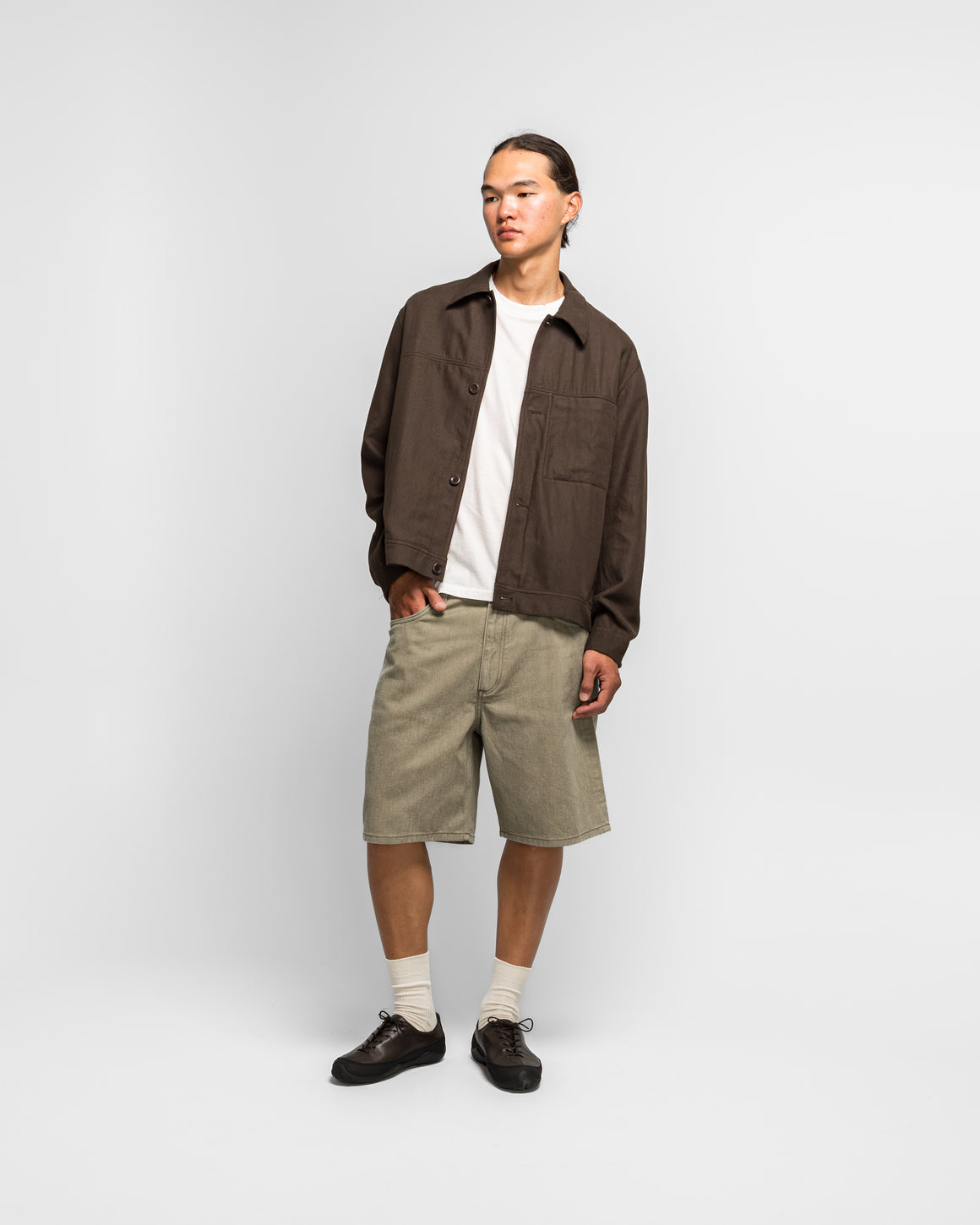Norse Projects - Korshavn Relaxed 5 Pocket Resist Dyed Twill Short - Vetiver - UP THERE