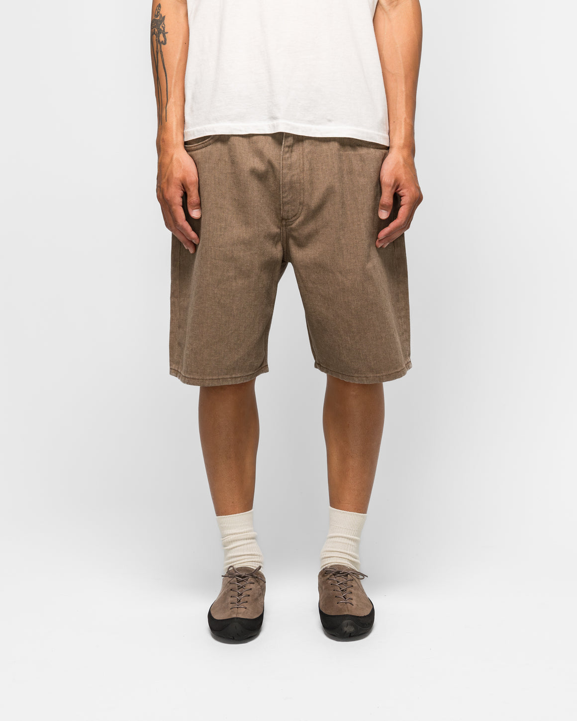 Norse Projects - Korshavn Relaxed 5 Pocket Resist Dyed Twill Short - Walnut - UP THERE