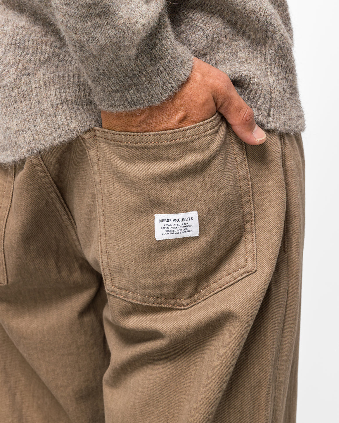 Norse Projects - Korshavn Relaxed 5 Pocket Resist Dyed Twill - Walnut - UP THERE