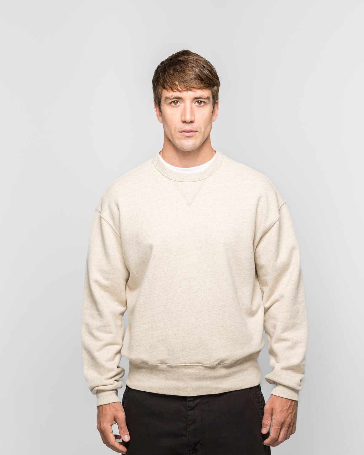 Norse Projects - Kulhuse Cotton Linen Loopback Sweatshirt - Natural - UP THERE