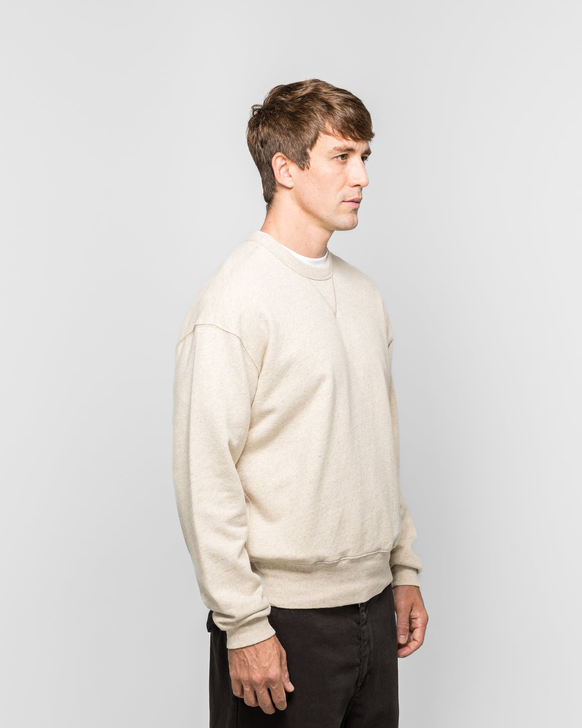 Norse Projects - Kulhuse Cotton Linen Loopback Sweatshirt - Natural - UP THERE