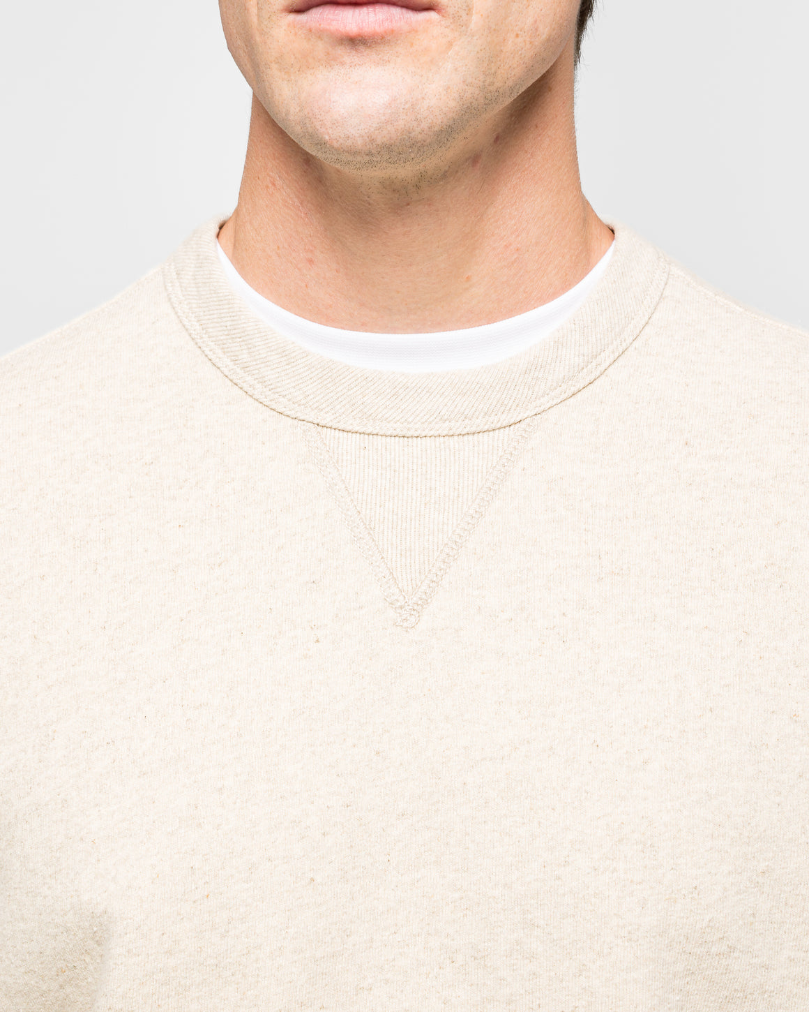 Norse Projects - Kulhuse Cotton Linen Loopback Sweatshirt - Natural - UP THERE