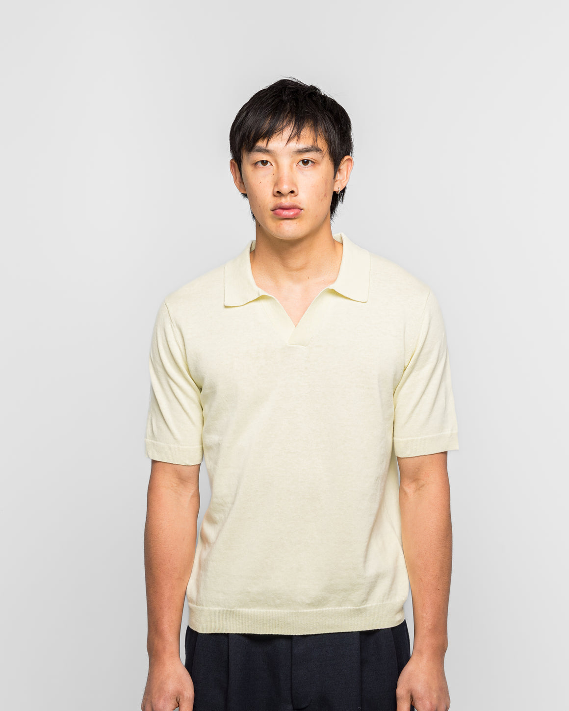 Norse Projects - Leif Cotton Linen Polo - Pale Yellow - UP THERE