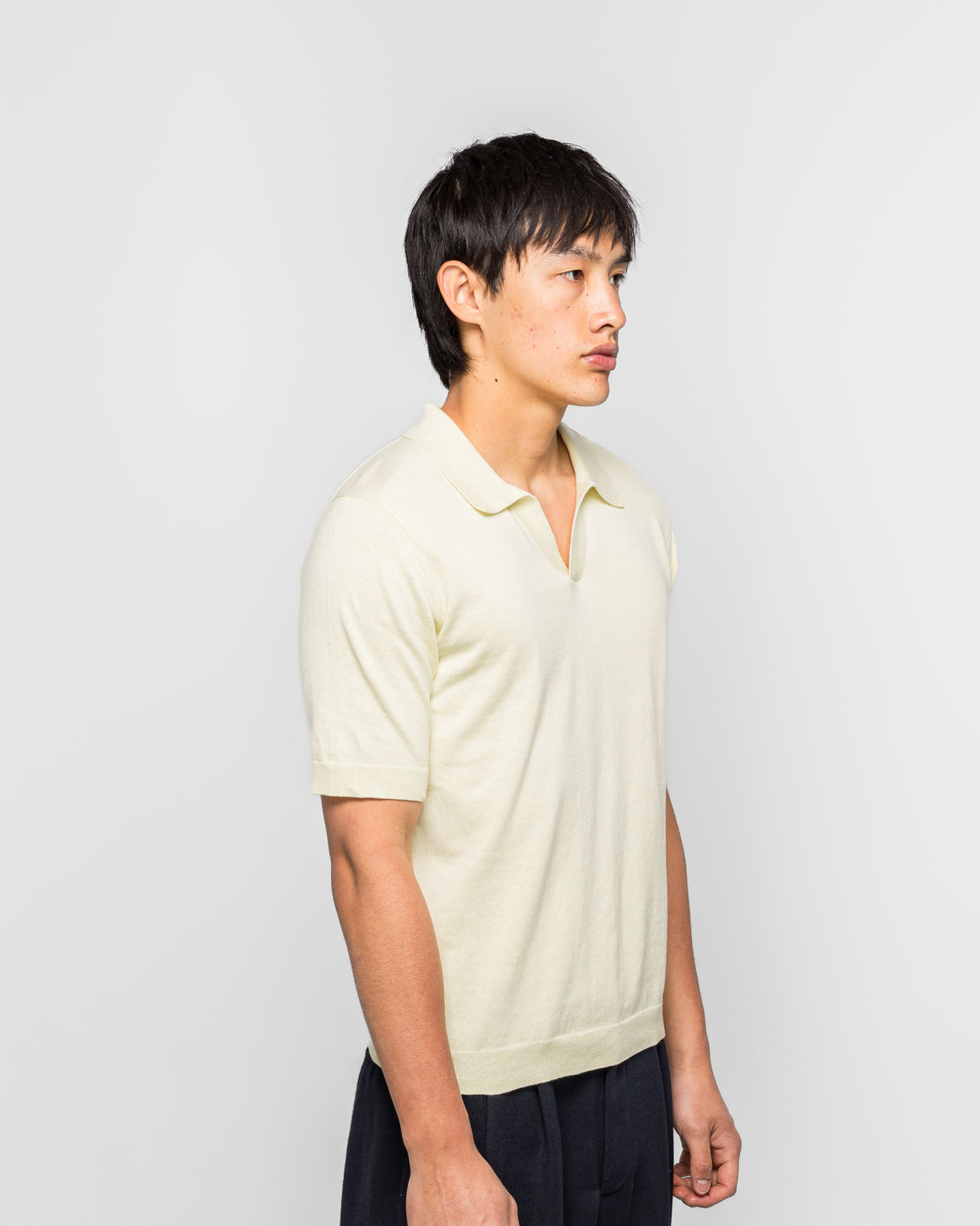 Norse Projects - Leif Cotton Linen Polo - Pale Yellow - UP THERE