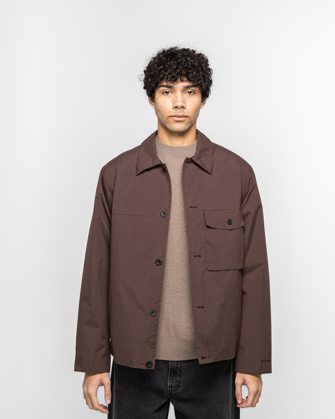 Norse Projects - Marcus Windstopper Overshirt - Seal Brown - UP THERE