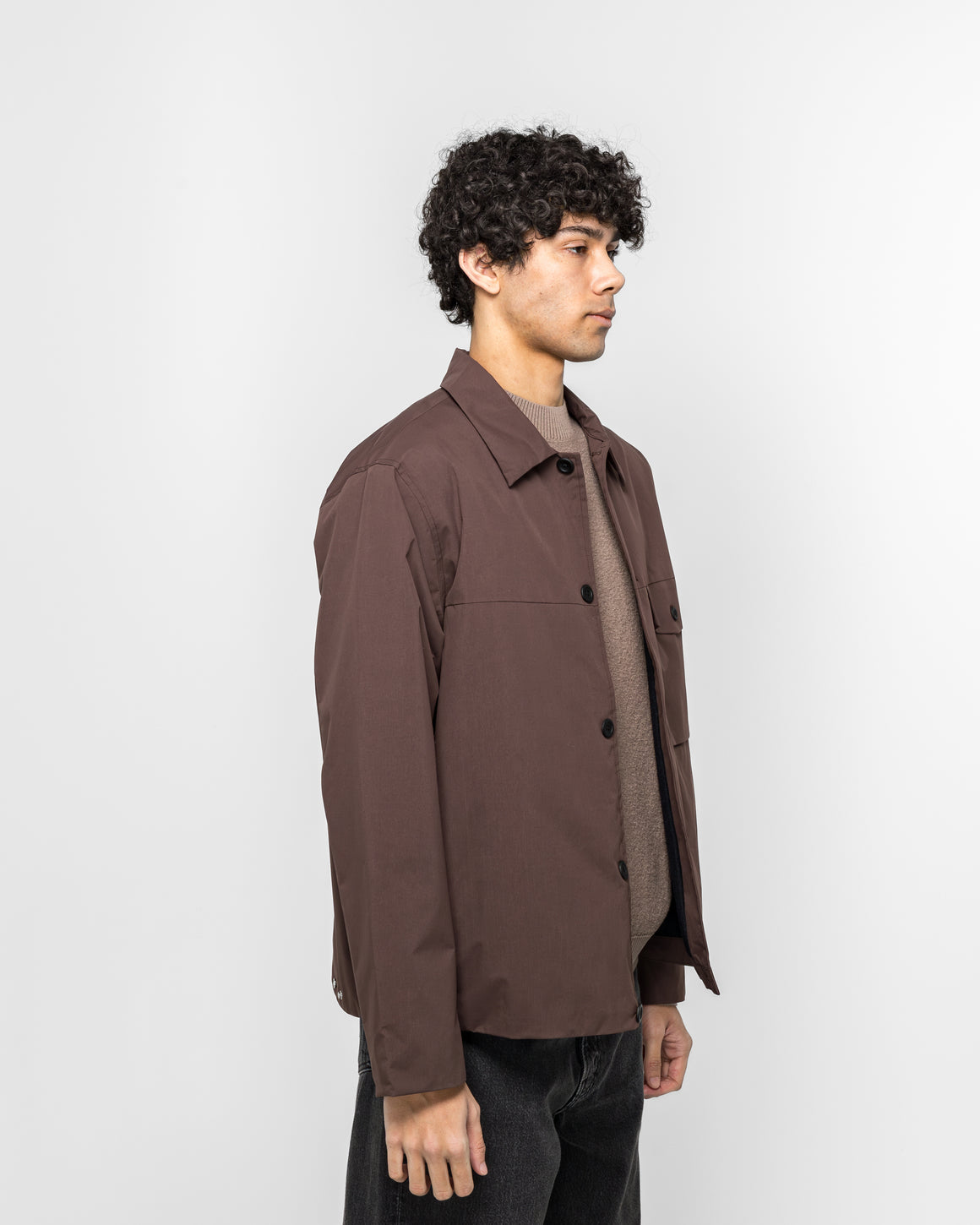 Norse Projects - Marcus Windstopper Overshirt - Seal Brown - UP THERE