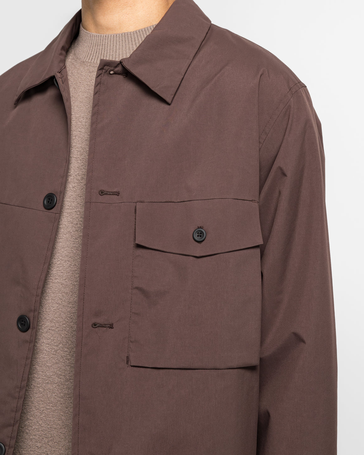 Norse Projects - Marcus Windstopper Overshirt - Seal Brown - UP THERE