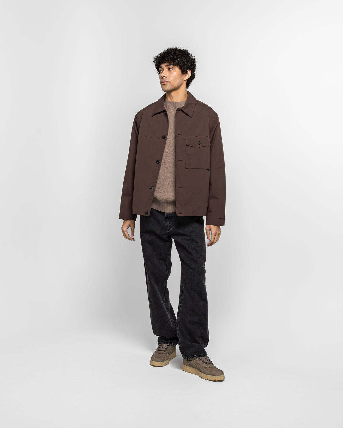 Norse Projects - Marcus Windstopper Overshirt - Seal Brown - UP THERE