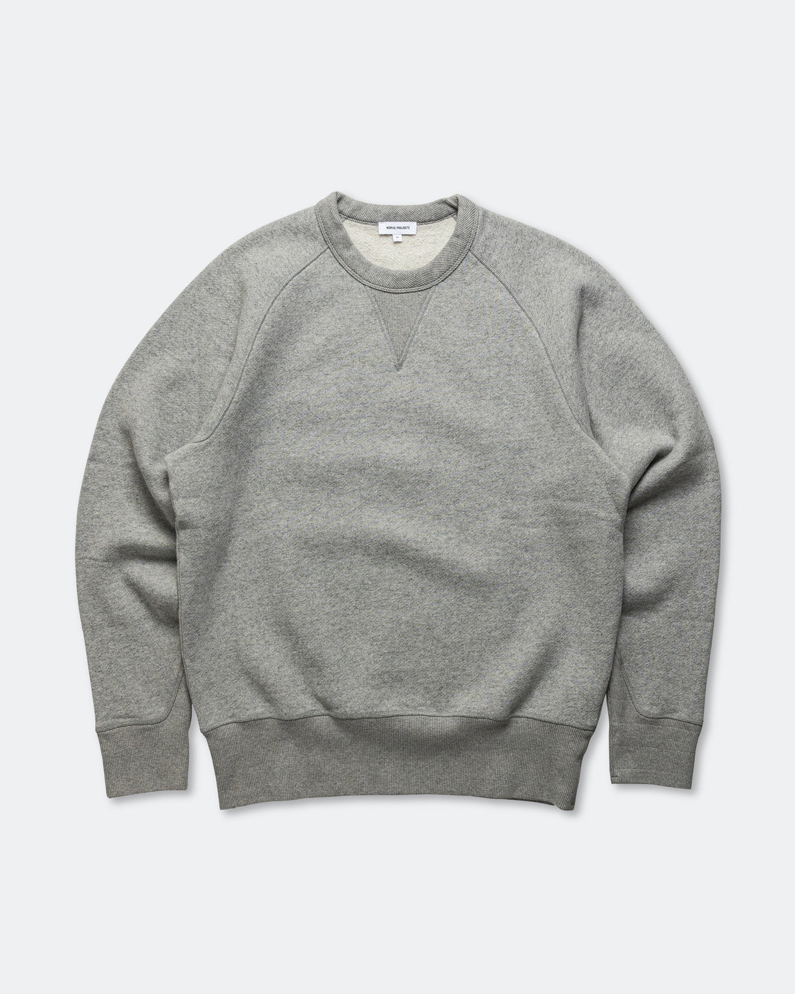 Norse Projects - Marten Relaxed Cotton Wool Sweatshirt - Grey Melange - UP THERE