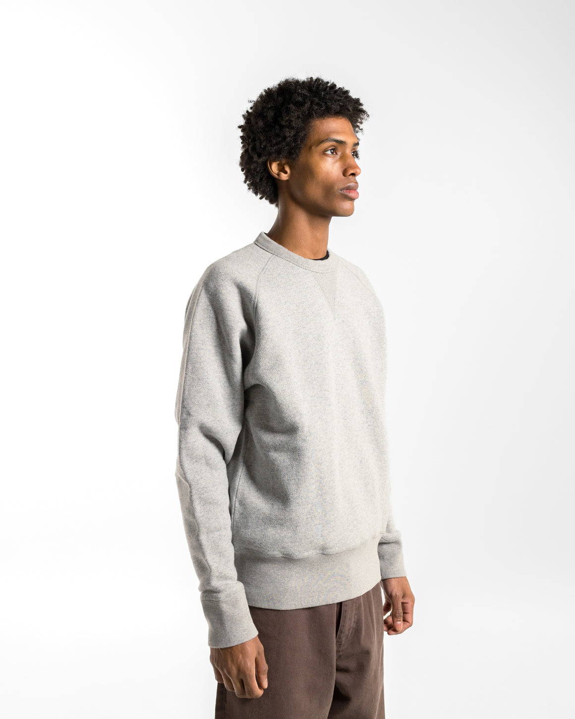 Norse Projects - Marten Relaxed Cotton Wool Sweatshirt - Grey Melange - UP THERE