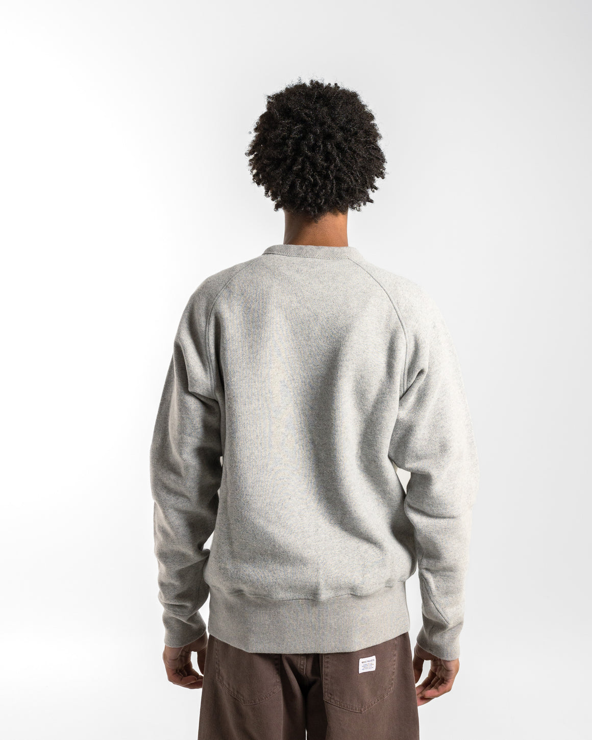 Norse Projects - Marten Relaxed Cotton Wool Sweatshirt - Grey Melange - UP THERE