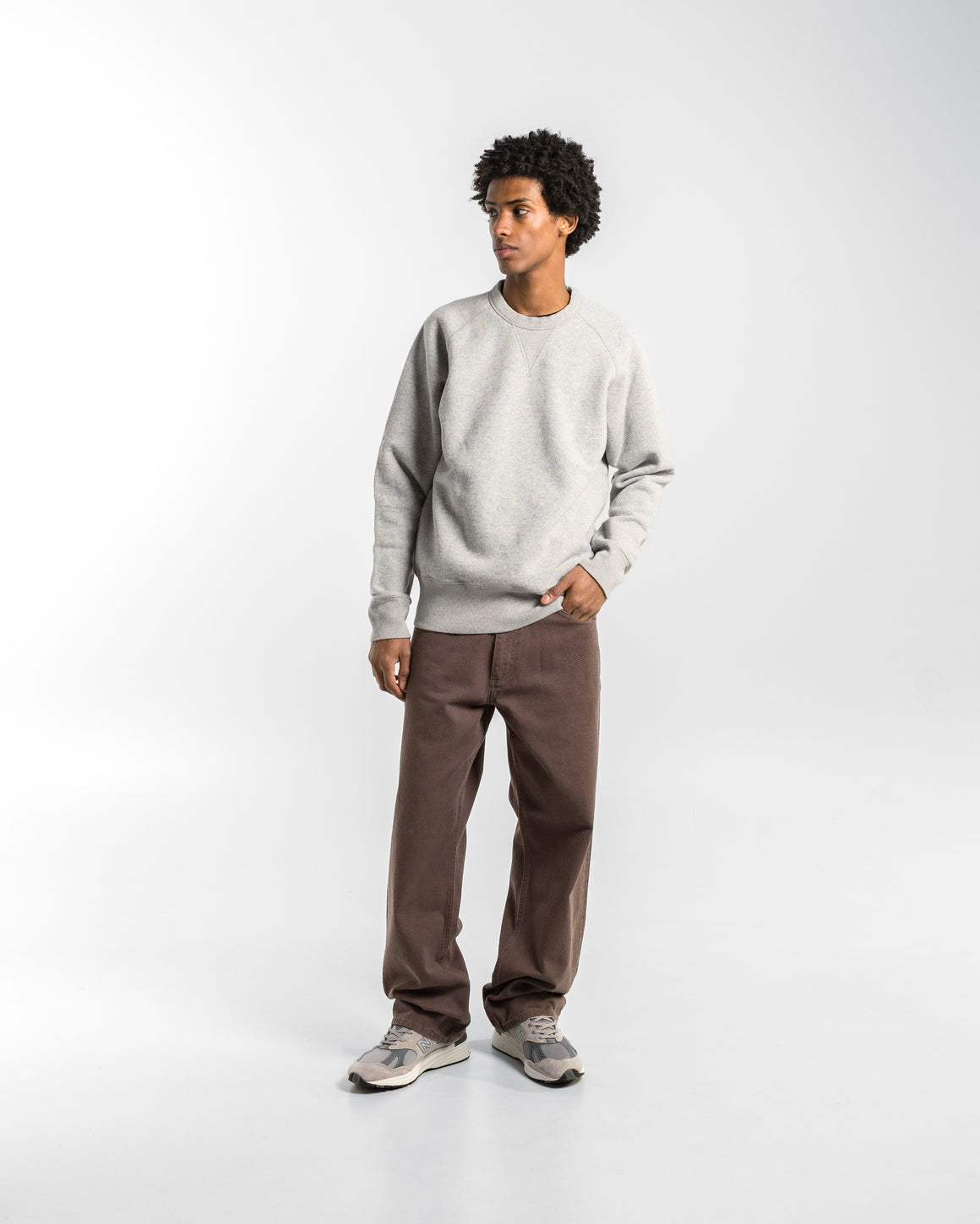 Norse Projects - Marten Relaxed Cotton Wool Sweatshirt - Grey Melange - UP THERE