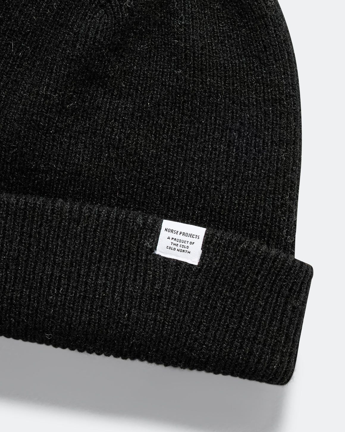 Norse Projects - Merino Lambswool Beanie - Black/Black - UP THERE